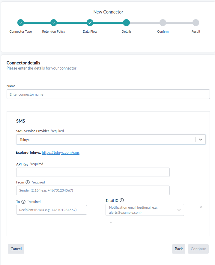 Telnyx SMS Connector