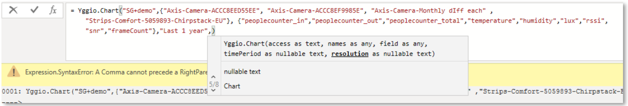 Figure 23: Full query written directly (9 time-series fields - not possible via the UI)