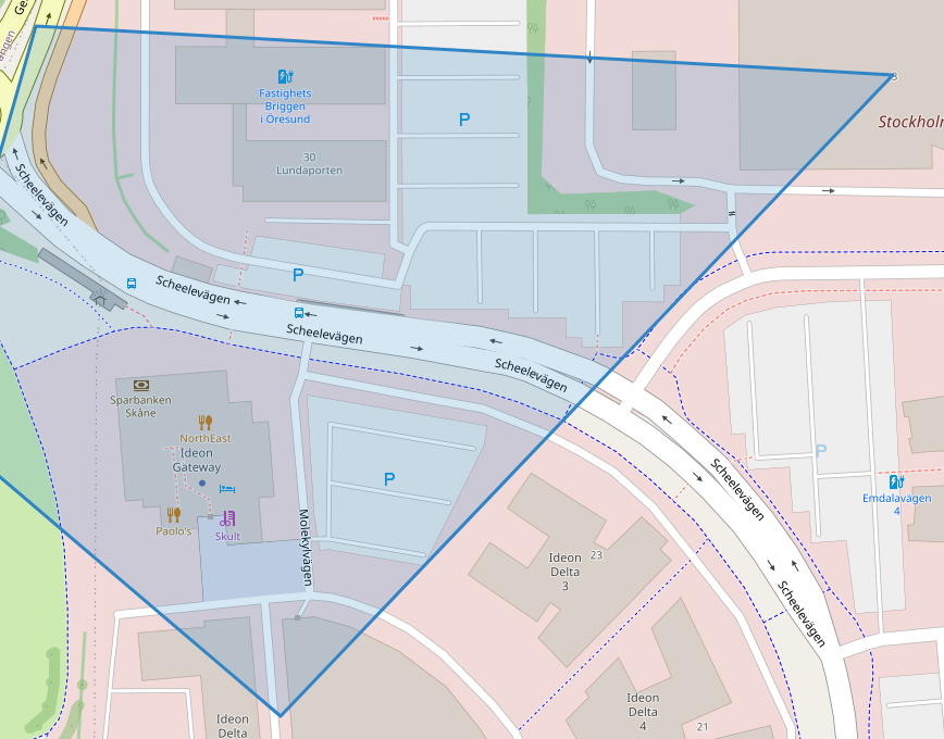 Auf der Karte gezeichnete Geofences