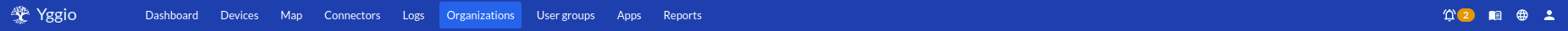 Die Yggio-Navigationsleiste im blauen Thema