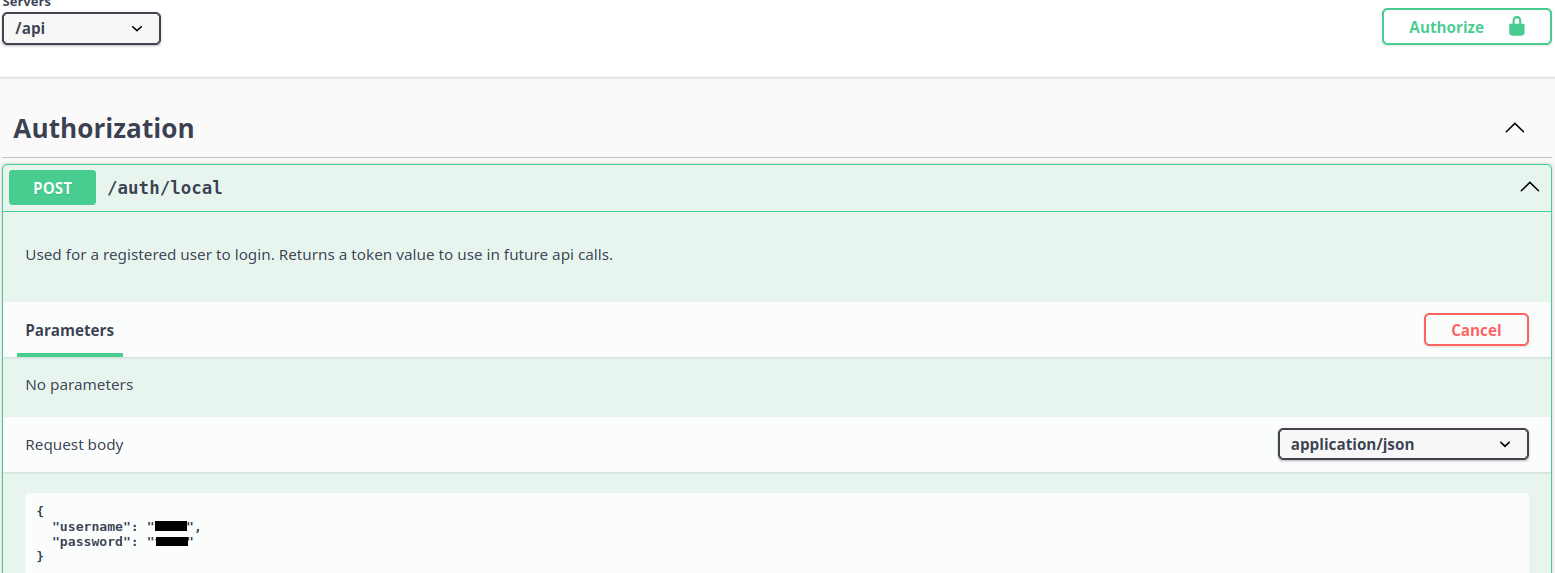 Yggio REST API - Swagger-Autorisierung