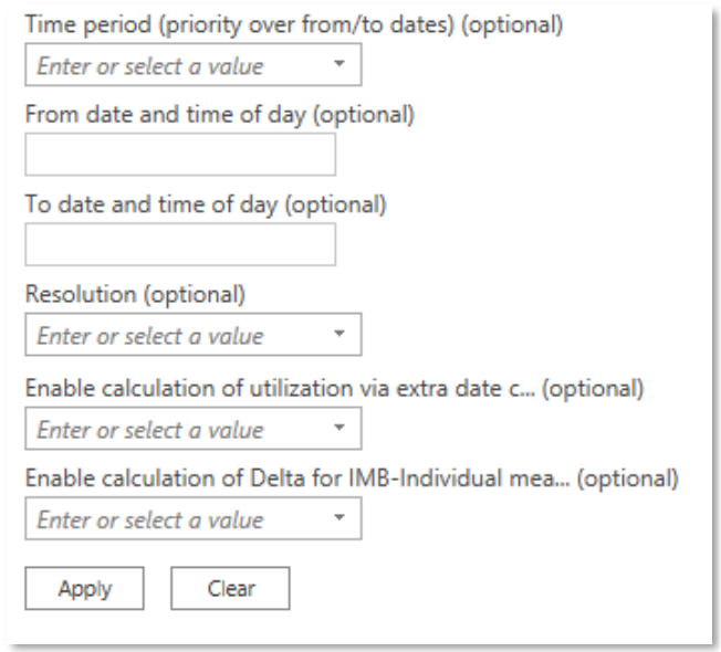 Figure 13: Available optional parameters in the Chart query