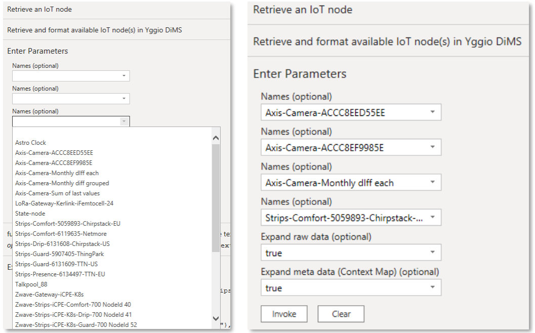 Figure 20: Step 2 - select which IoT nodes to compare